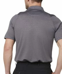 Callaway Heathered Jacquard Polo Shirt - Black Heather -Second Hand Clubs Sales callaway heathered jacquard polo shirt black heather 4