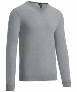 Callaway Merino Wool V-Neck Pullover - Griffin Grey