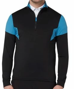 Callaway 1/4 Zip Colour Block Pullover - Caviar -Second Hand Clubs Sales callaway quarter zip colour block pullover caviar 4