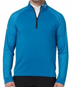 Callaway 1/4 Zip Odyssey Blocked Pullover - Vallarta Blue -Second Hand Clubs Sales callaway quarter zip odyssey blocked pullover vallarta blue 4