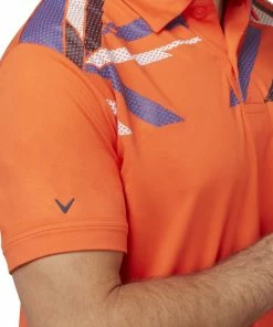 Callaway Street Mural Textured Print Polo Shirt - Tangerine Tango -Second Hand Clubs Sales callaway street mural textured print polo tangerine tango 3