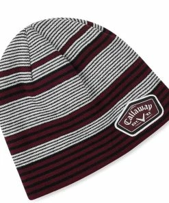 Callaway Winter Chill Beanie Hat - White/Black/Maroon