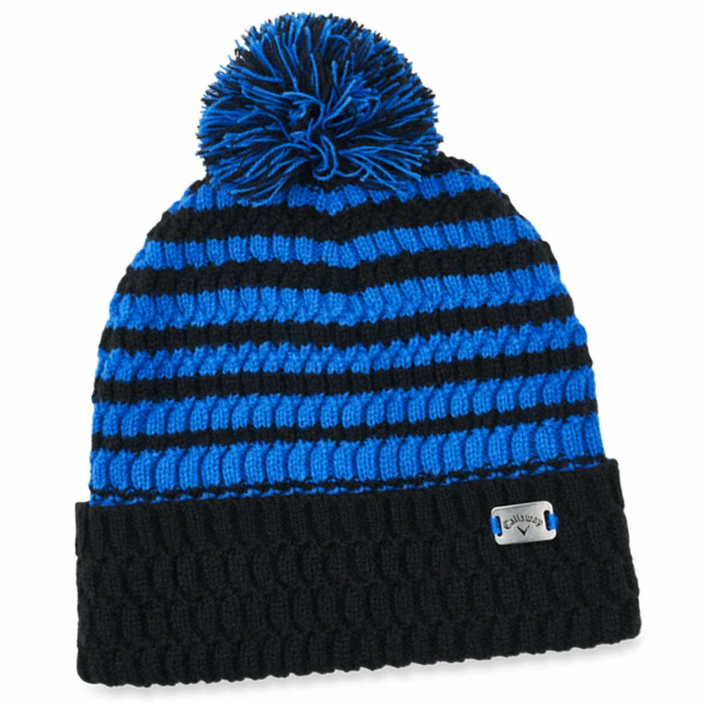 Callaway Winter Pom Pom Beanie Hat - Black/Royal 6 Callaway Winter Pom Pom Beanie Hat - Black/Royal - Image 4