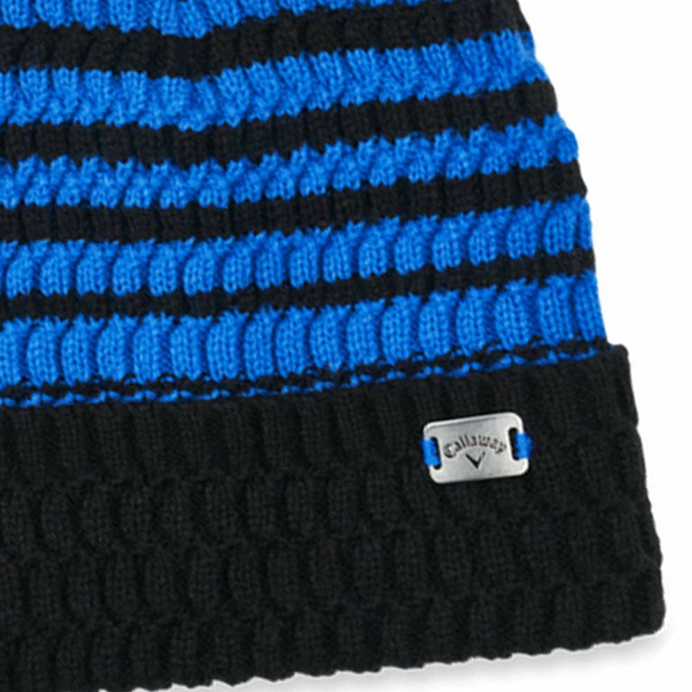 Callaway Winter Pom Pom Beanie Hat - Black/Royal 7 Callaway Winter Pom Pom Beanie Hat - Black/Royal - Image 5