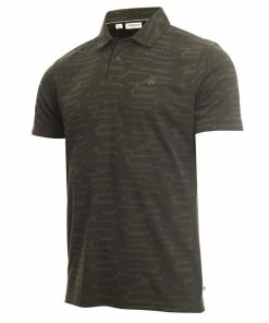 Calvin Klein Aztec Polo Shirt - Army Green