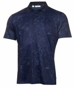 Calvin Klein Grunge Print Polo Shirt - Navy
