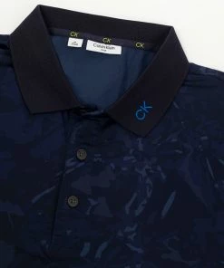 Calvin Klein Grunge Print Polo Shirt - Navy -Second Hand Clubs Sales calvin klein grunge print polo navy 4