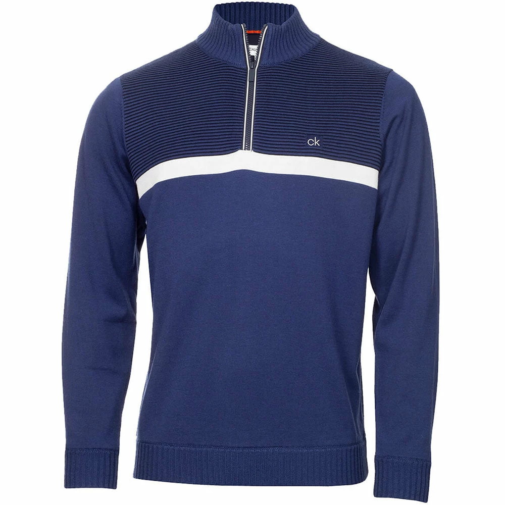 Calvin Klein Magnet 1/2 Zip Lined Sweater - Ink 3 Calvin Klein Magnet 1/2 Zip Lined Sweater - Ink