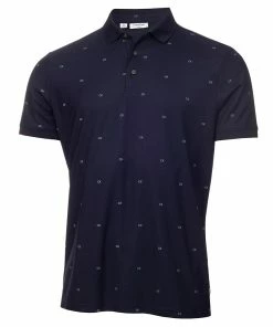 Calvin Klein Monogram Pique Polo Shirt - Navy/Artic Ice