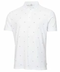 Calvin Klein Monogram Pique Polo Shirt - White/Black