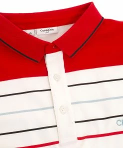 Calvin Klein Pacific Grove Polo Shirt - White/Cardinal Red -Second Hand Clubs Sales calvin klein pacific grove polo white cardinal red 3 1
