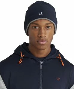 Calvin Klein React Reversible Beanie - Grey Marl/Navy -Second Hand Clubs Sales calvin klein react reversible beanie grey marl navy 4