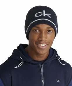 Calvin Klein React Reversible Beanie - Navy/White -Second Hand Clubs Sales calvin klein react reversible beanie navy white 2