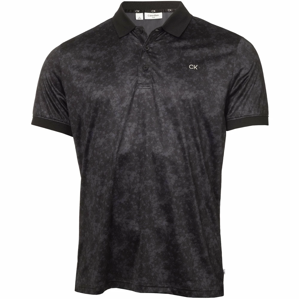 Calvin Klein Tie Dye Print Polo Shirt - Black 3 Calvin Klein Tie Dye Print Polo Shirt - Black