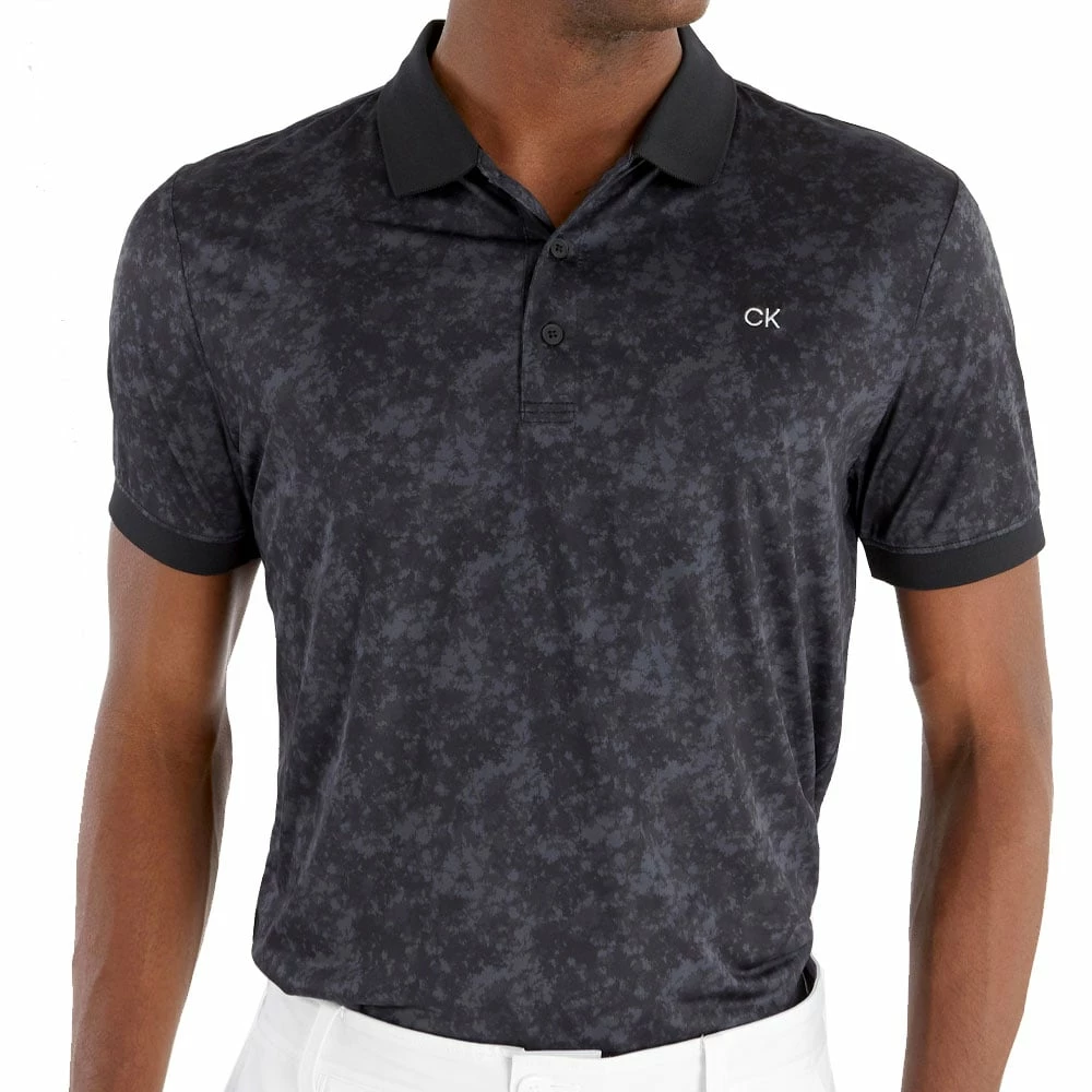 Calvin Klein Tie Dye Print Polo Shirt - Black 5 Calvin Klein Tie Dye Print Polo Shirt - Black - Image 3