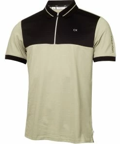 Calvin Klein Whitman Zipped Polo Shirt - Cameo Green