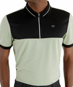 Calvin Klein Whitman Zipped Polo Shirt - Cameo Green -Second Hand Clubs Sales calvin klein whitman zipped polo shirt cameo green 5