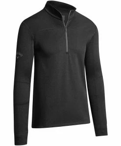 Callaway Pieced Waffle 1/4 Zip Fleece - Caviar