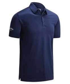 Callaway Swing Tech Solid Print Polo Shirt - Peacoat