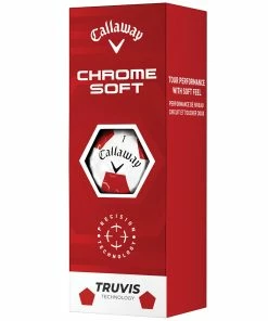 Callaway Chrome Soft Truvis Golf Balls - Red - 12 Pack -Second Hand Clubs Sales chrome soft truvis white red 5