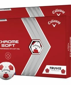 Callaway Chrome Soft Truvis Golf Balls - Red - Double Dozen