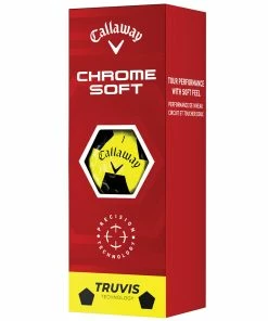 Callaway Chrome Soft Truvis Golf Balls - Yellow/Black - Double Dozen -Second Hand Clubs Sales chrome soft truvis yellow black 5 1
