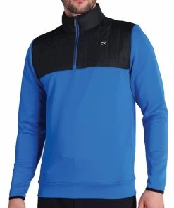 Calvin Klein Vardon Hybrid Half Zip Pullover - Nautical -Second Hand Clubs Sales ckms21493nautical1