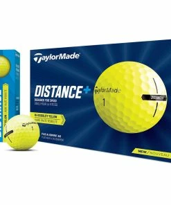 TaylorMade Distance+ Golf Balls - Yellow - 12 Pack