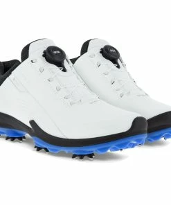 ECCO Biom G3 BOA Spiked Shoes - White/Black -Second Hand Clubs Sales ecco ladies biom g3 spiked shoes whiteblack 5