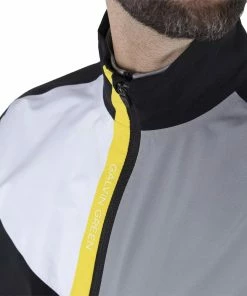 Galvin Green Apollo Waterproof Jacket - Black/White/Yellow -Second Hand Clubs Sales ezgif 7 53e8fa3c0661