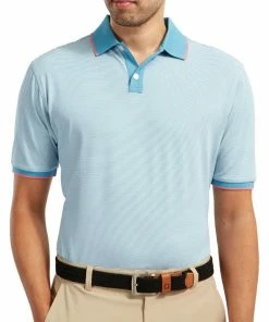 FootJoy Pique Ministripe Polo Shirt - Storm Blue/White -Second Hand Clubs Sales ezgif 7 6a5cfe761e66