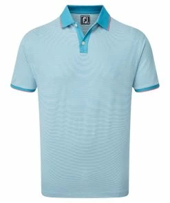 FootJoy Pique Ministripe Polo Shirt - Storm Blue/White