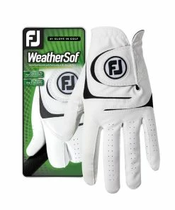 FootJoy WeatherSof Golf Glove - White -Second Hand Clubs Sales fj weathersof glove white 1