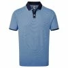 FootJoy Pique Ministripe Polo Shirt - Navy/Lagoon