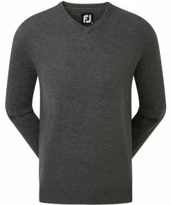 FootJoy Wool Blend V-Neck Pullover - Heather Charcoal