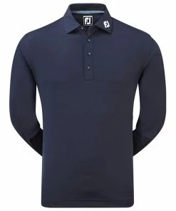 FootJoy Thermolite Long Sleeve Smooth Pique Performance Shirt - Navy