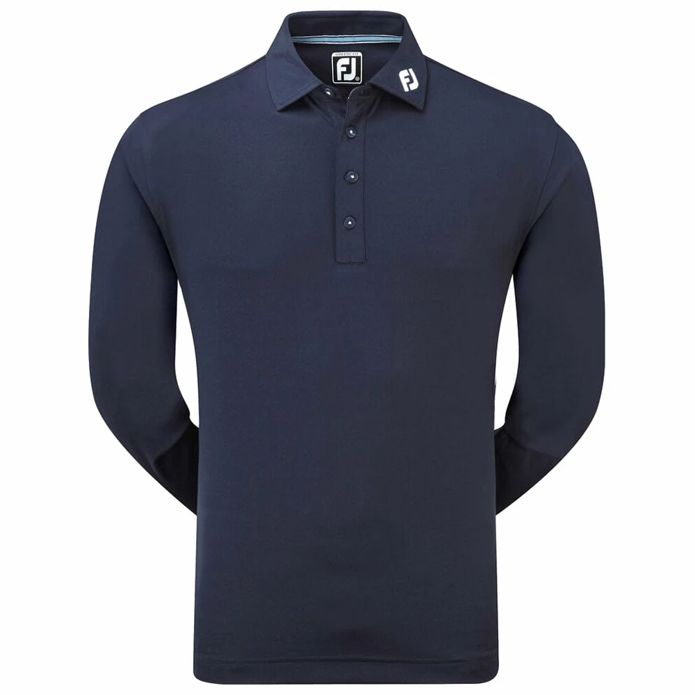 FootJoy Thermolite Long Sleeve Smooth Pique Performance Shirt - Navy 3 FootJoy Thermolite Long Sleeve Smooth Pique Performance Shirt - Navy