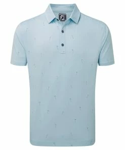 FootJoy 18 Holes Lisle Polo Shirt - Azure