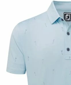 FootJoy 18 Holes Lisle Polo Shirt - Azure -Second Hand Clubs Sales footjoy 18 holes lisle polo azure 5