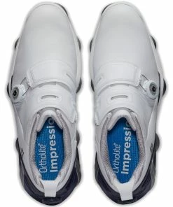 FootJoy Tour Alpha Double BOA Spiked Shoes - White/Navy/Grey 10 FootJoy Tour Alpha Double BOA Spiked Shoes - White/Navy/Grey -Second Hand Clubs Sales footjoy alpha tour double boa spiked shoes whitenavygrey 4