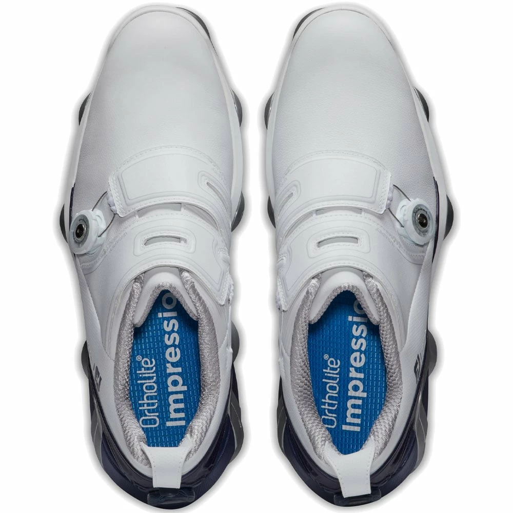 FootJoy Tour Alpha Double BOA Spiked Shoes - White/Navy/Grey 6 FootJoy Tour Alpha Double BOA Spiked Shoes - White/Navy/Grey - Image 4