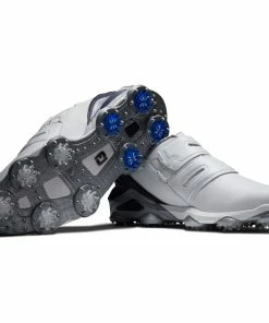 FootJoy Tour Alpha Double BOA Spiked Shoes - White/Navy/Grey 11 FootJoy Tour Alpha Double BOA Spiked Shoes - White/Navy/Grey -Second Hand Clubs Sales footjoy alpha tour double boa spiked shoes whitenavygrey 5