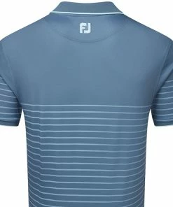 FootJoy Breton Stripe Pique Polo Shirt - Bluestone/Denim/Azure -Second Hand Clubs Sales footjoy breton stripe pique polo shirt bluestone denim azure 4