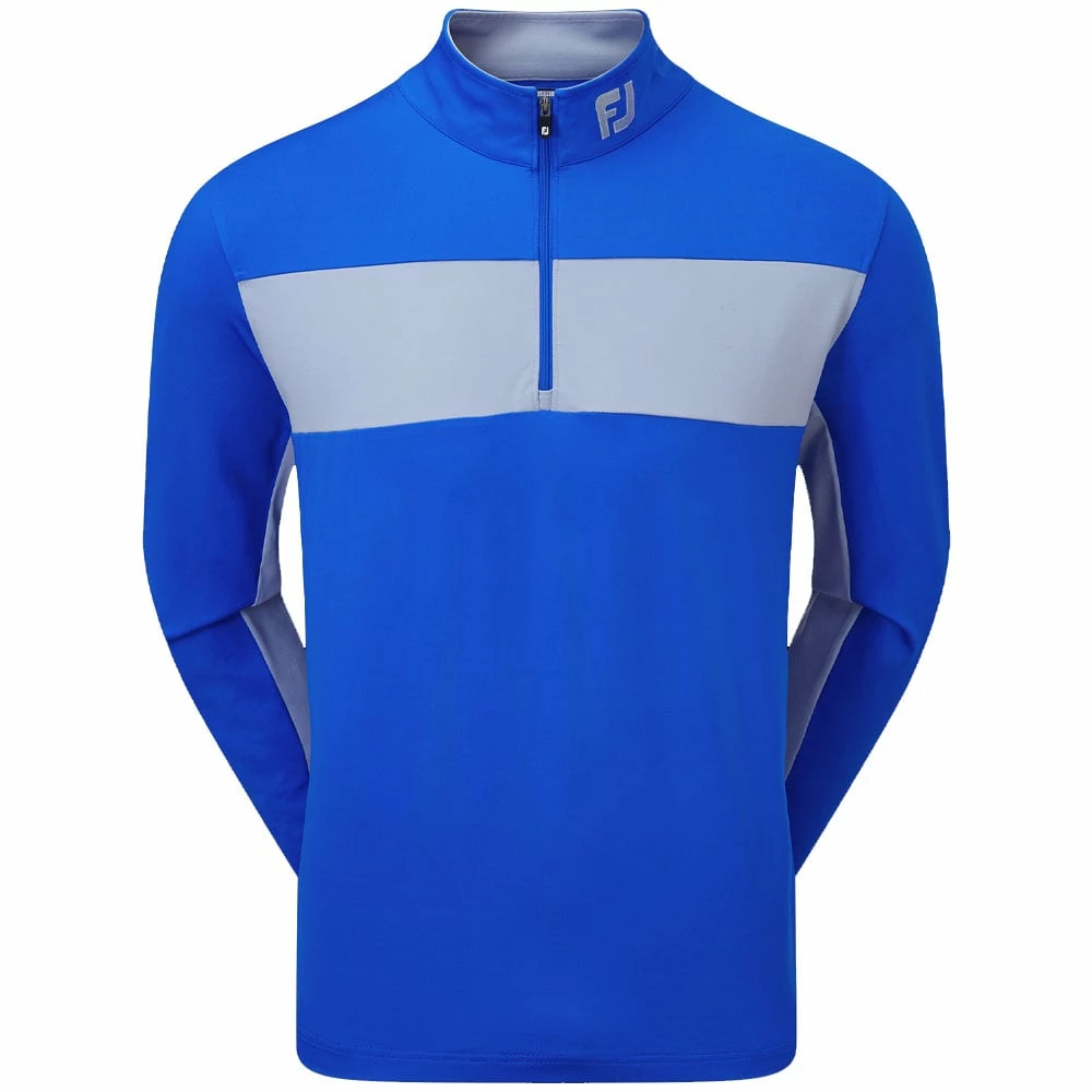 FootJoy Chest Stripe Chill Out 1/4 Zip Pullover - Royal/Dove Grey
