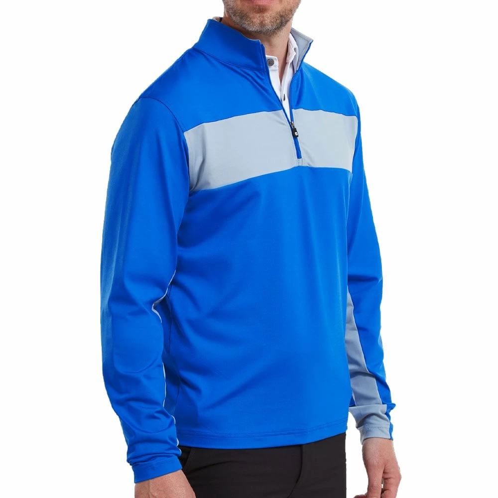 FootJoy Chest Stripe Chill Out 1/4 Zip Pullover - Royal/Dove Grey - Image 3