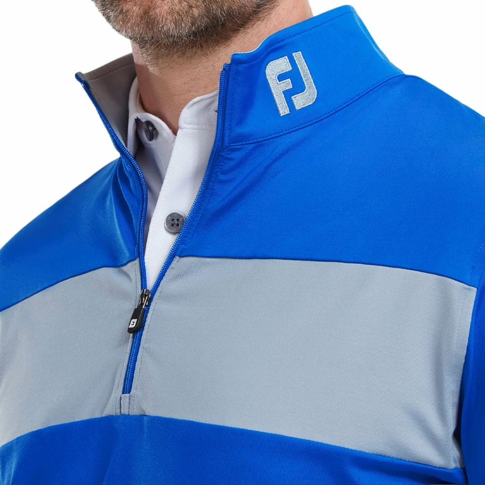 FootJoy Chest Stripe Chill Out 1/4 Zip Pullover - Royal/Dove Grey - Image 5