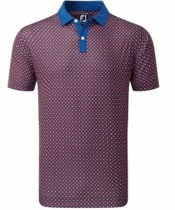 FootJoy Circle Print Polo Shirt - Twilight/Racing Red/Iron/White