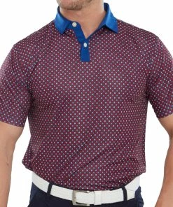 FootJoy Circle Print Polo Shirt - Twilight/Racing Red/Iron/White -Second Hand Clubs Sales footjoy circle print polo shirt twilightracingredironwhite 3