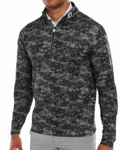 FootJoy Cloud Camo 1/4 Zip Pullover - Black 9 FootJoy Cloud Camo 1/4 Zip Pullover - Black -Second Hand Clubs Sales footjoy cloud camo 14 zip pullover black 3