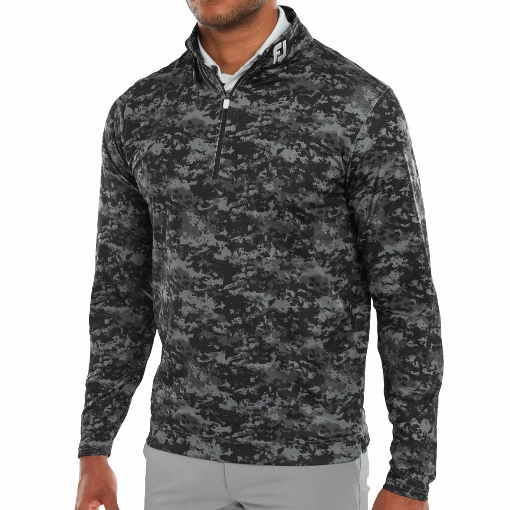 FootJoy Cloud Camo 1/4 Zip Pullover - Black 5 FootJoy Cloud Camo 1/4 Zip Pullover - Black - Image 3